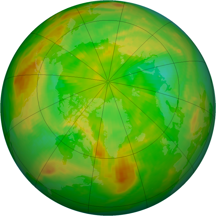Arctic ozone map for 16 June 1989